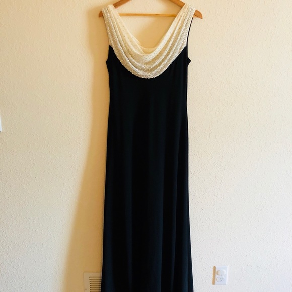 Jackie Jon Sleeveless Beaded Cowlneck Formal Gown - Picture 4 of 5